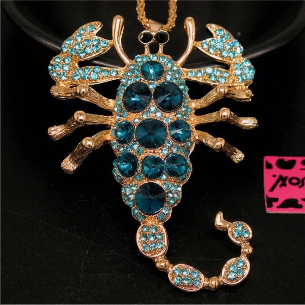 Betsey Johnson Blue Scorpion Necklace